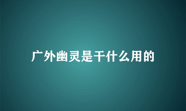 广外幽灵是干什么用的