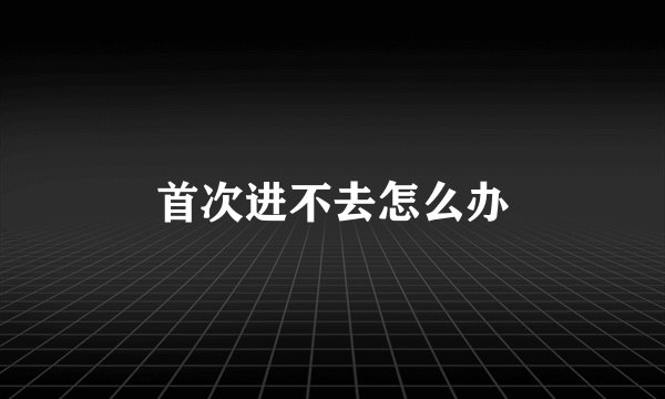 首次进不去怎么办
