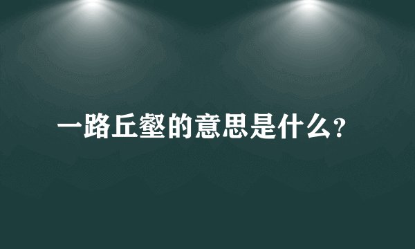 一路丘壑的意思是什么？