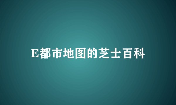 E都市地图的芝士百科