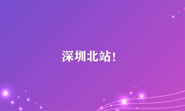 深圳北站！