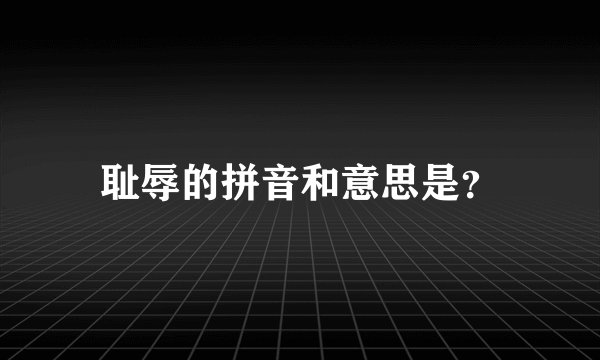 耻辱的拼音和意思是？