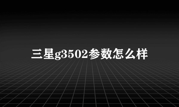 三星g3502参数怎么样