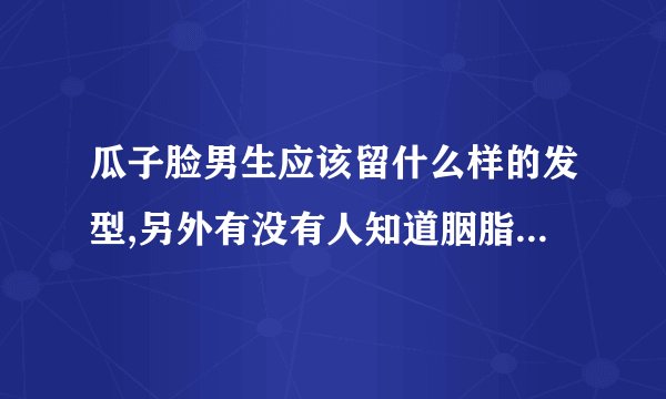 瓜子脸男生应该留什么样的发型,另外有没有人知道胭脂鱼发型,介绍一下