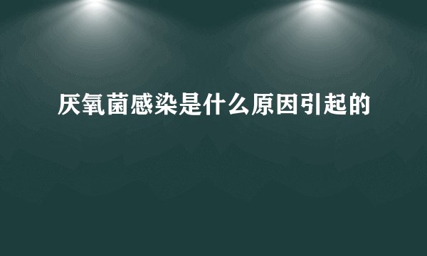 厌氧菌感染是什么原因引起的