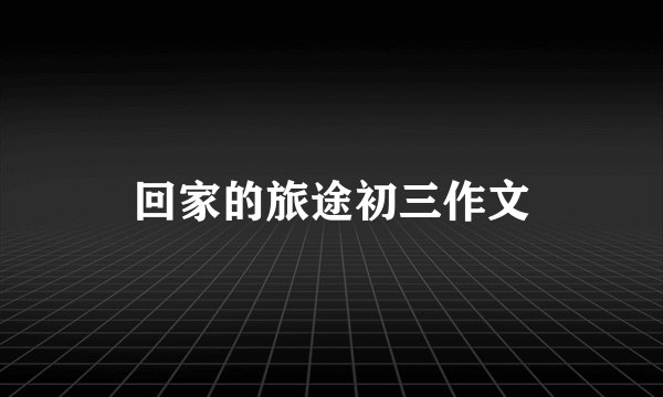回家的旅途初三作文
