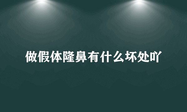 做假体隆鼻有什么坏处吖