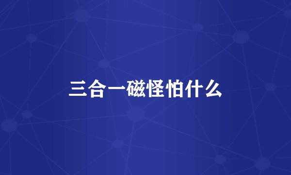 三合一磁怪怕什么