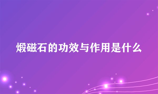 煅磁石的功效与作用是什么