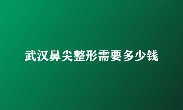 武汉鼻尖整形需要多少钱