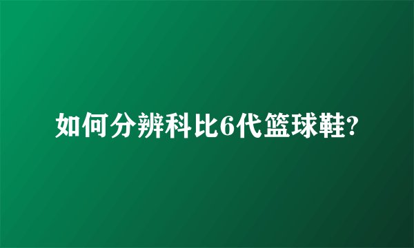 如何分辨科比6代篮球鞋?