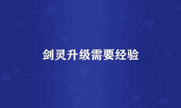 剑灵升级需要经验