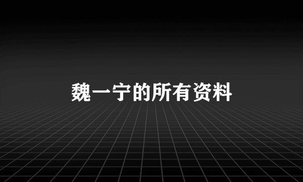 魏一宁的所有资料