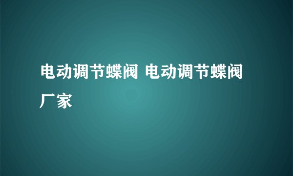 电动调节蝶阀 电动调节蝶阀厂家