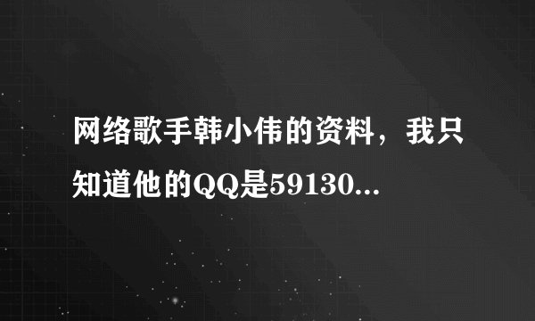 网络歌手韩小伟的资料，我只知道他的QQ是591300651，急急急！！！！