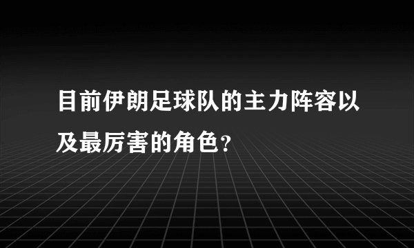 目前伊朗足球队的主力阵容以及最厉害的角色？