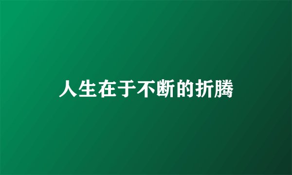 人生在于不断的折腾
