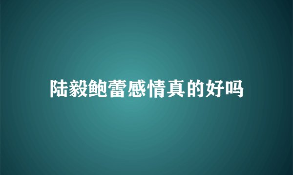 陆毅鲍蕾感情真的好吗