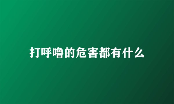 打呼噜的危害都有什么