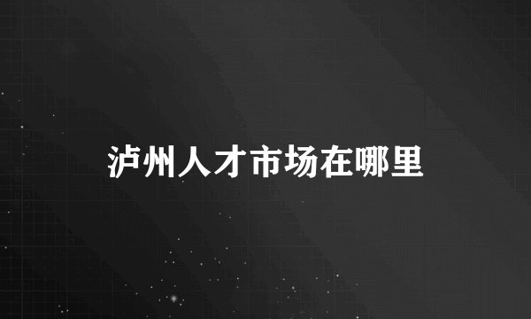 泸州人才市场在哪里