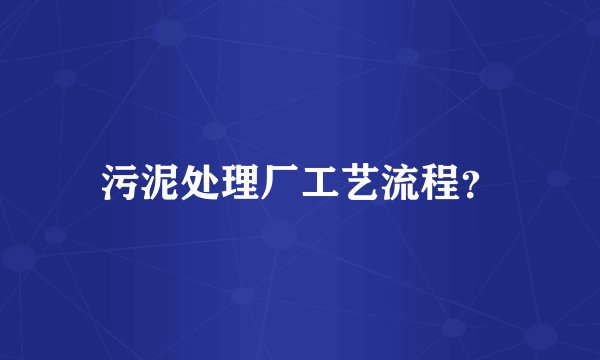 污泥处理厂工艺流程？