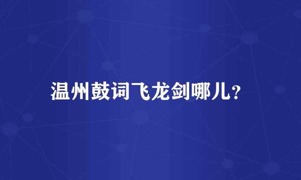 温州鼓词飞龙剑哪儿？