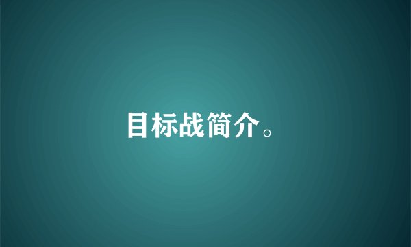 目标战简介。