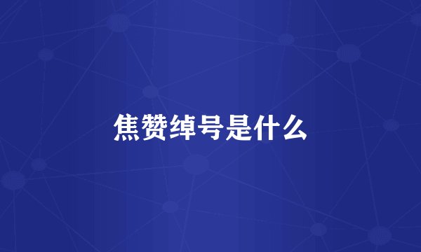 焦赞绰号是什么