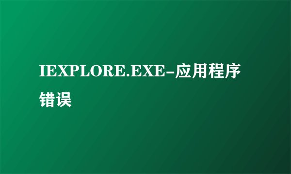 IEXPLORE.EXE-应用程序错误