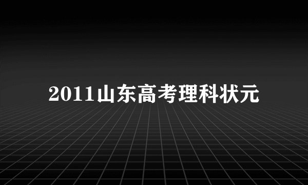 2011山东高考理科状元