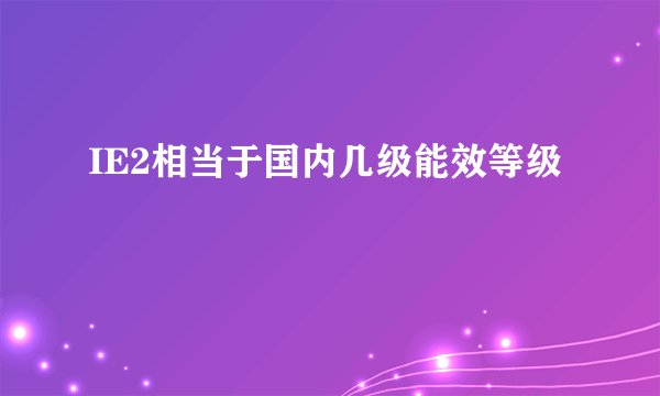 IE2相当于国内几级能效等级