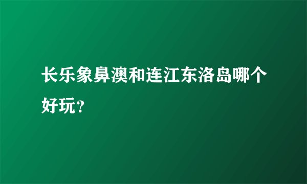 长乐象鼻澳和连江东洛岛哪个好玩？