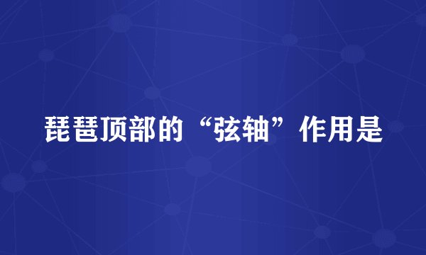 琵琶顶部的“弦轴”作用是