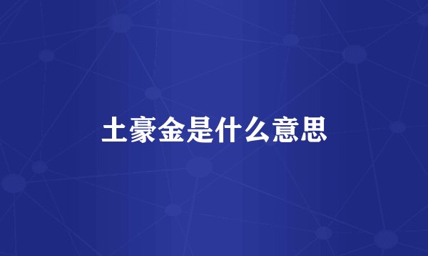 土豪金是什么意思