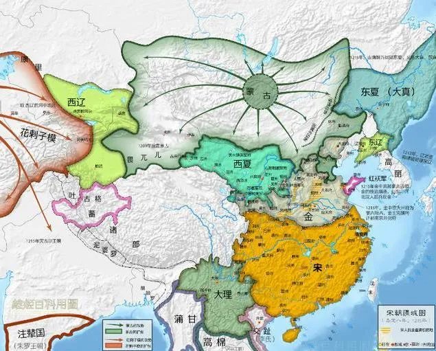 宋朝地图:南宋疆域变化地图(图)