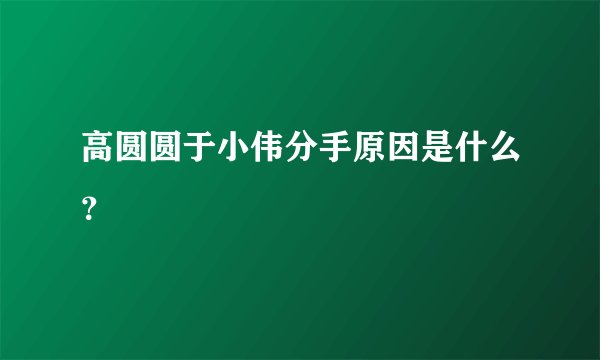 高圆圆于小伟分手原因是什么？
