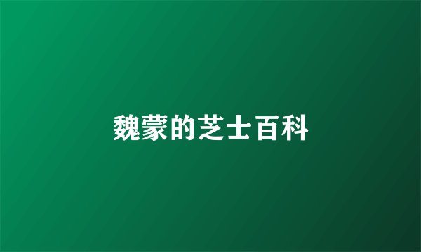 魏蒙的芝士百科