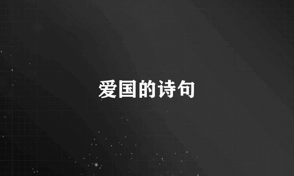 爱国的诗句