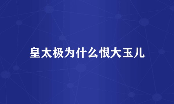 皇太极为什么恨大玉儿