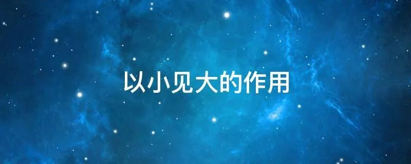 以小见大的作用