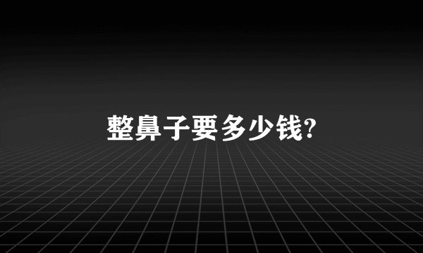 整鼻子要多少钱?