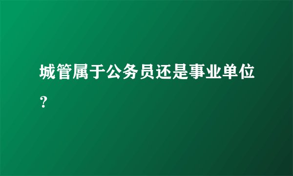 城管属于公务员还是事业单位？