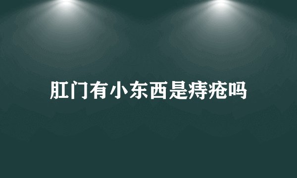 肛门有小东西是痔疮吗