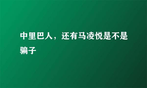 中里巴人，还有马凌悦是不是骗子