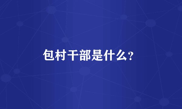 包村干部是什么？