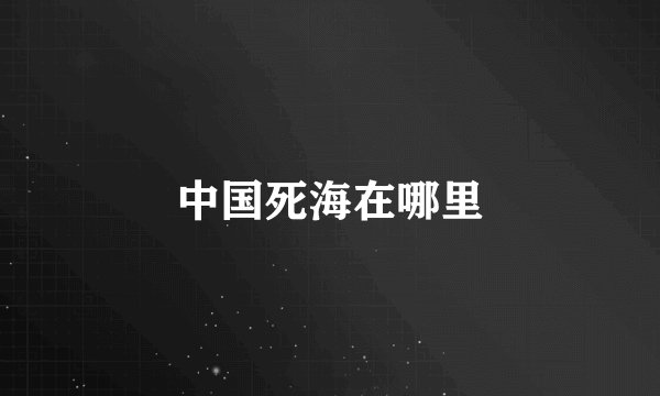 中国死海在哪里