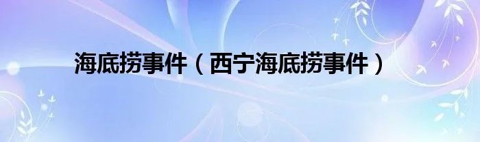 海底捞事件(西宁海底捞事件)