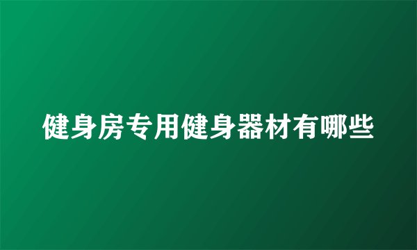 健身房专用健身器材有哪些