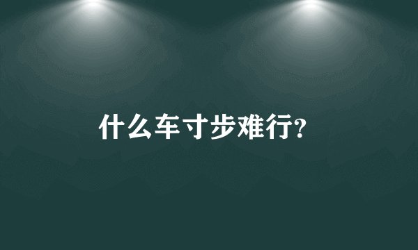 什么车寸步难行？
