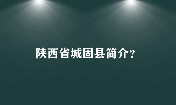 陕西省城固县简介？